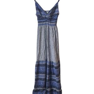 Japna Blue and White Striped Maxi Dress